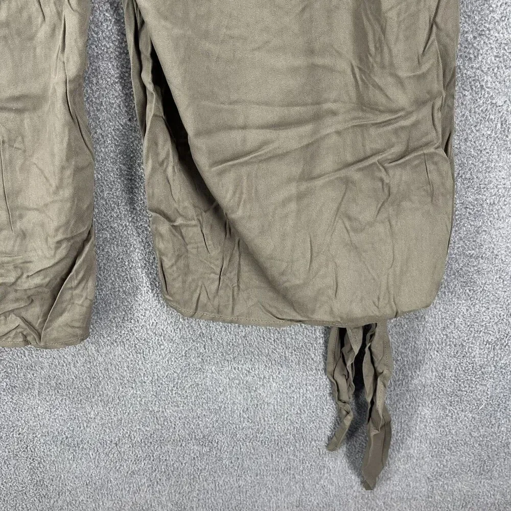 BLOOMCHIC Pants plus 2X 18 20 Green knotted split hem solid‎ pockets pull on